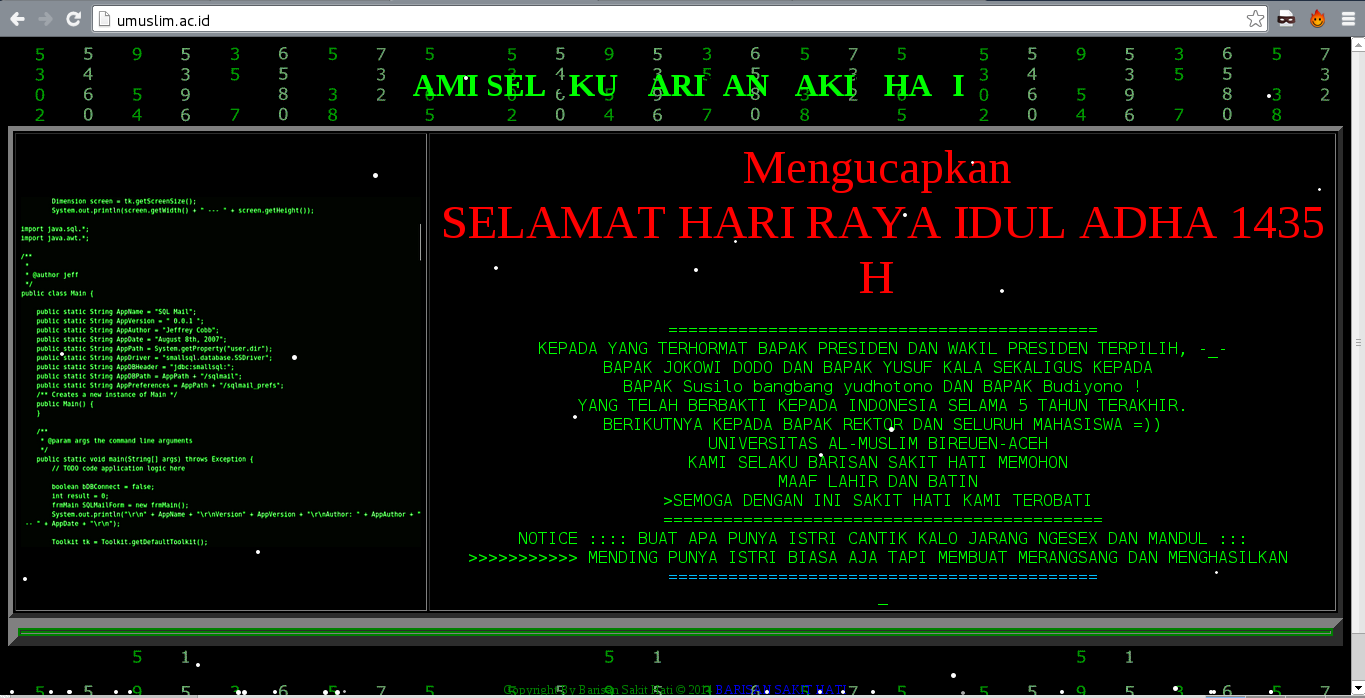 Website Universitas Al-muslim Hacked